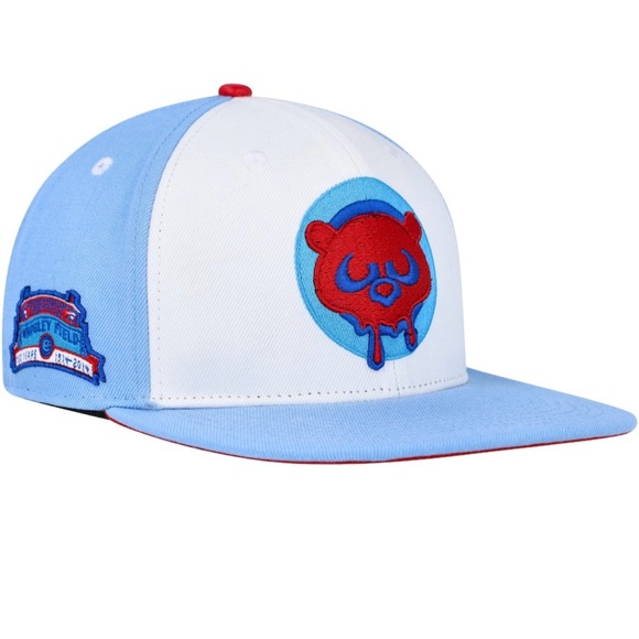 NWT Chicago Cubs MLB Pro Standard White/Blue Ice Cream Drip Snapback Hat Cap - Picture 1 of 5